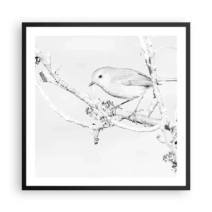 Poster in cornice nera - Mattino invernale - 60x60 cm