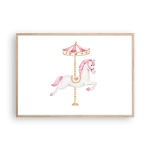 Poster in cornice rovere chiaro - Partito al galoppo. - 100x70 cm