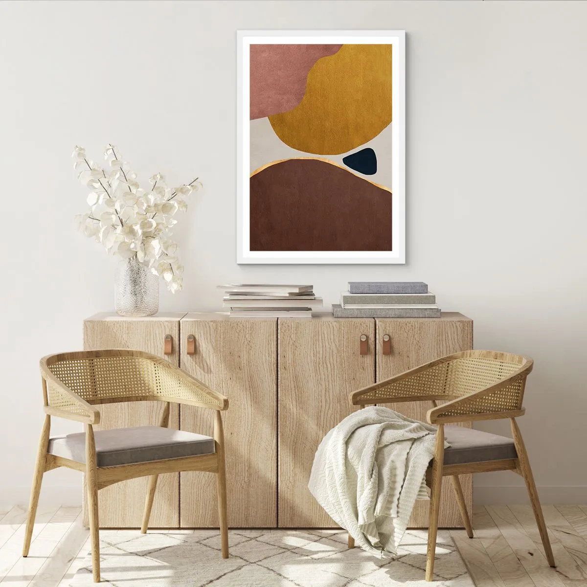 Poster in cornice bianca - Astrazione: un luogo nello spazio - 50x70 cm