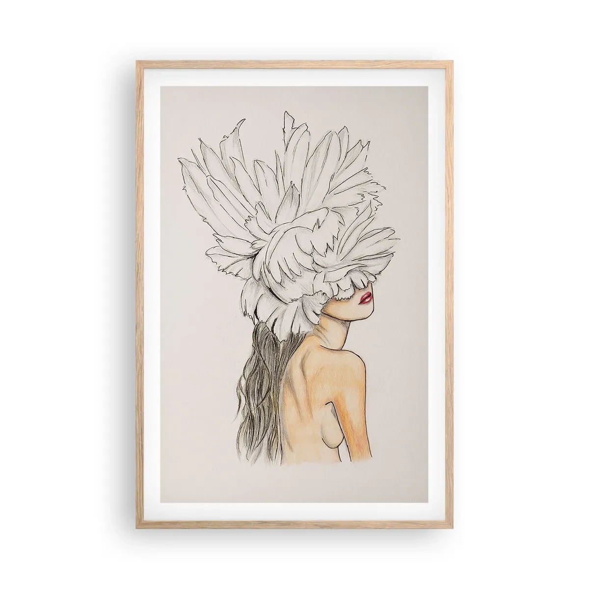 Poster in cornice rovere chiaro - Bellezza coronata - 61x91 cm