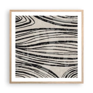 Poster in cornice rovere chiaro - Una palude di linee - 60x60 cm