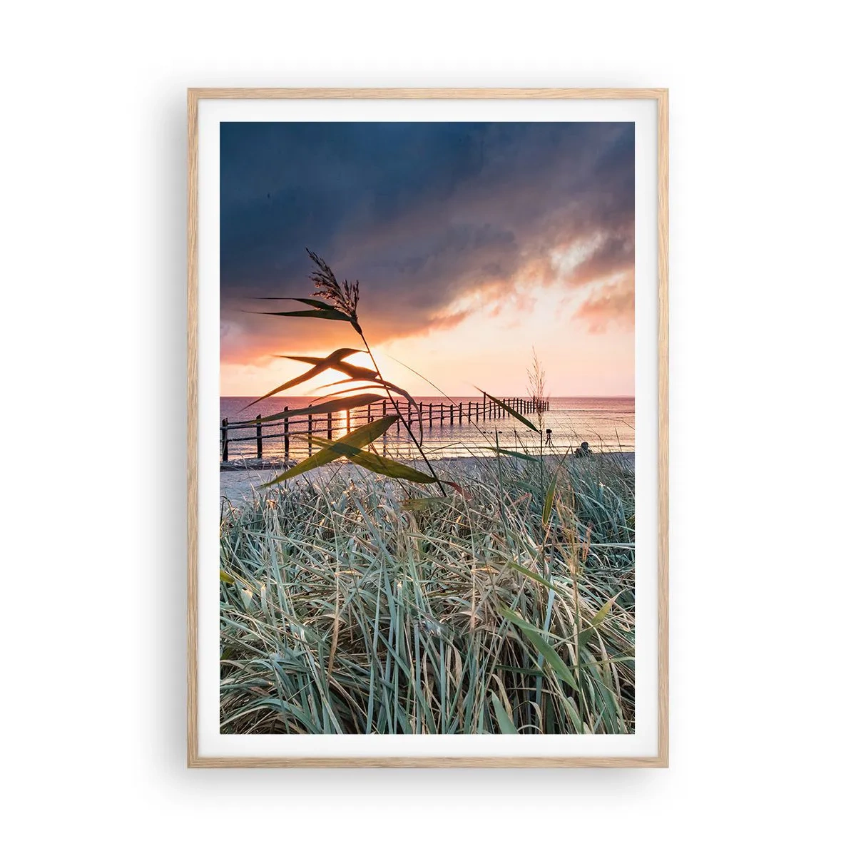 Poster in cornice rovere chiaro - Non andrà via col vento - 70x100 cm