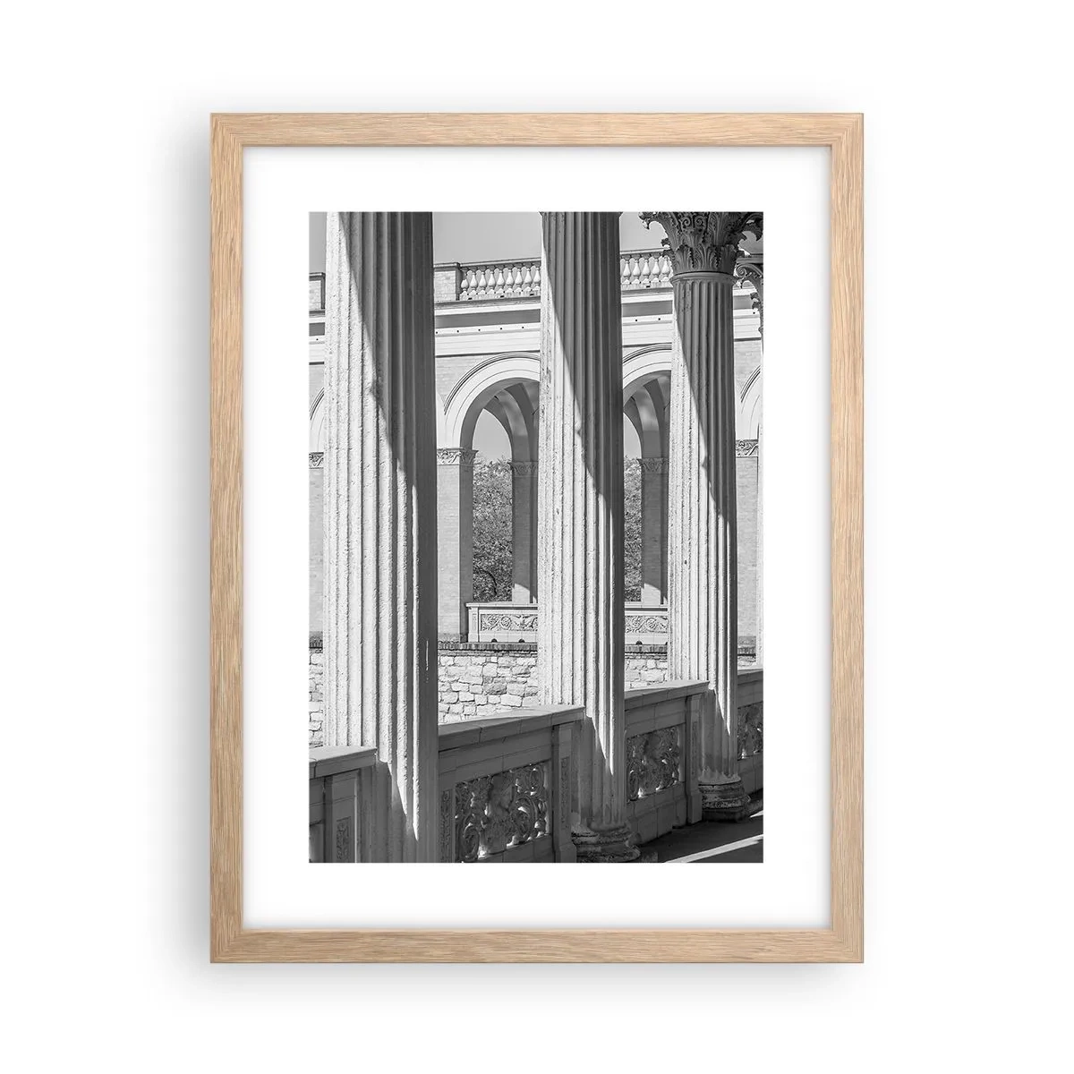 Poster in cornice rovere chiaro - Portico soleggiato - 30x40 cm