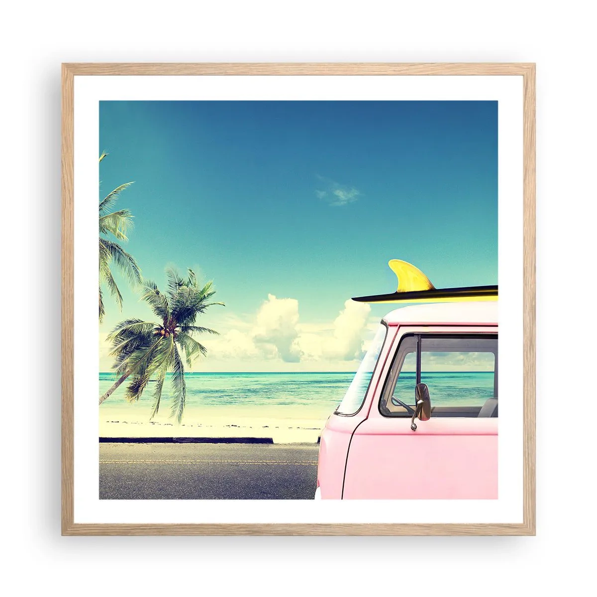 Poster in cornice rovere chiaro - Tempo di vacanze - 60x60 cm