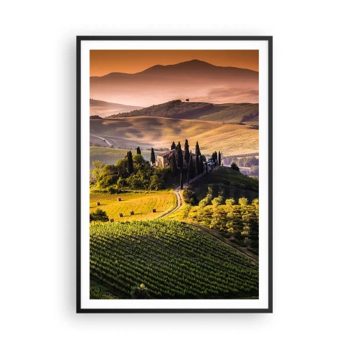 Poster in cornice nera - Arcadia: paesaggio toscano - 70x100 cm