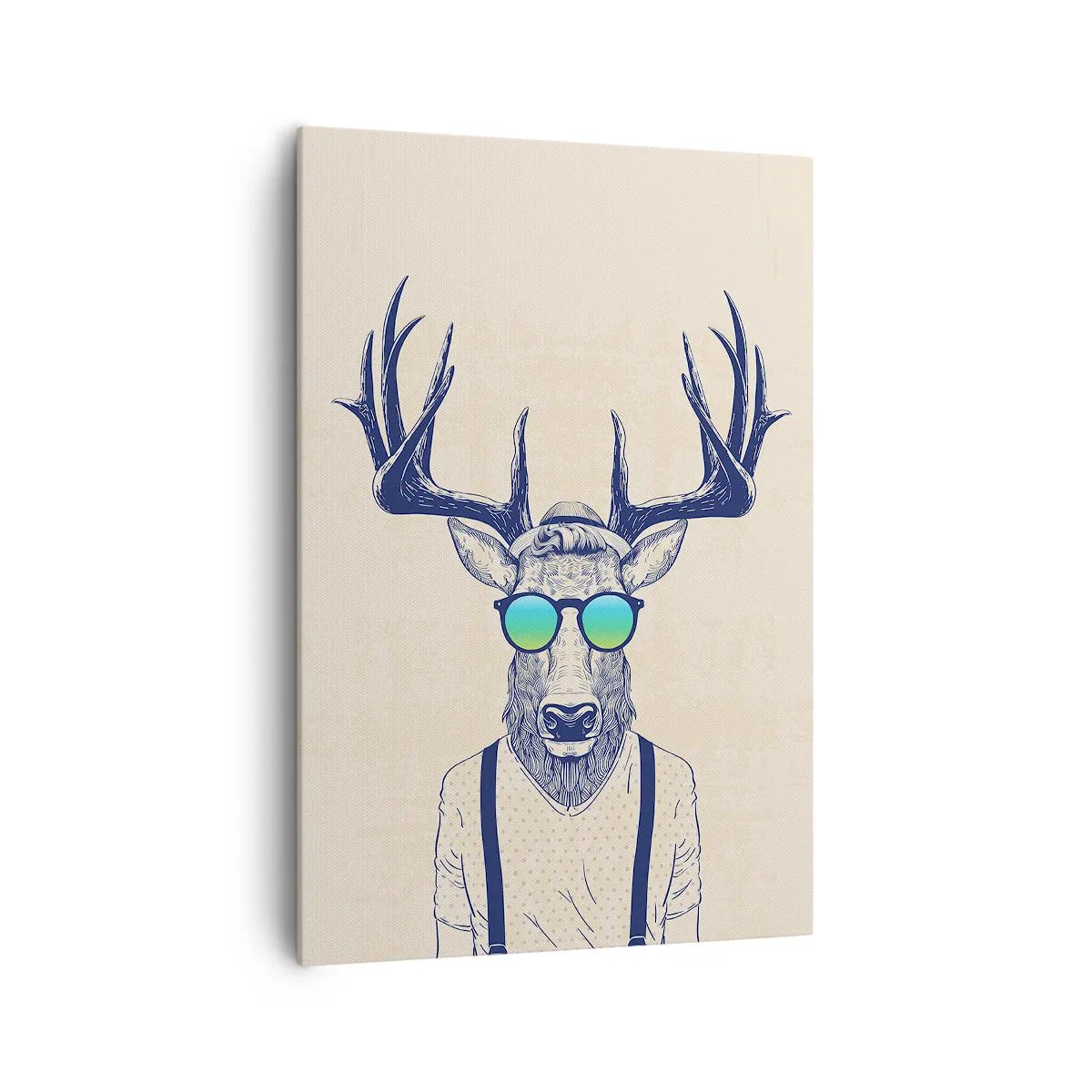 Quadro su tela - Stampe su Tela - Cervo stilizzato con occhiali da sole - 70x100cm - E chi ti aspettavi? - Decorazione murale moderna per soggiorno e camera da letto ARTTOR
