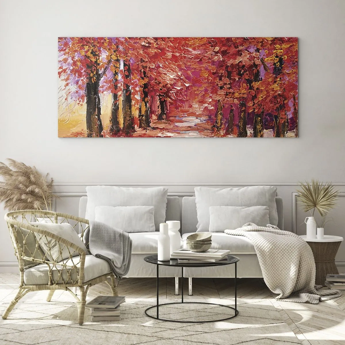 Quadro su vetro - Impressione d'autunno - 100x40 cm