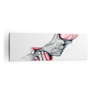 Quadro su tela - Stampe su Tela - Mani artistiche che si tengono in uno stile minimalista - 160x50cm - Sei in buone mani - Decorazione murale moderna per soggiorno e camera da letto ARTTOR