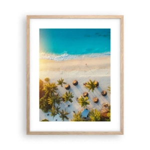 Poster in cornice rovere chiaro - Benvenuti in paradiso - 40x50 cm