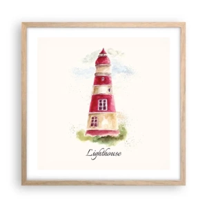 Poster in cornice rovere chiaro - Attorno è sempre bel tempo - 50x50 cm