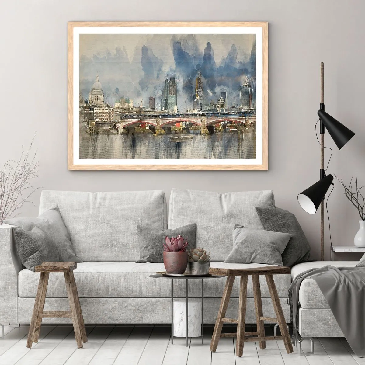Poster in cornice rovere chiaro - Londra in tutta la sua bellezza - 91x61 cm