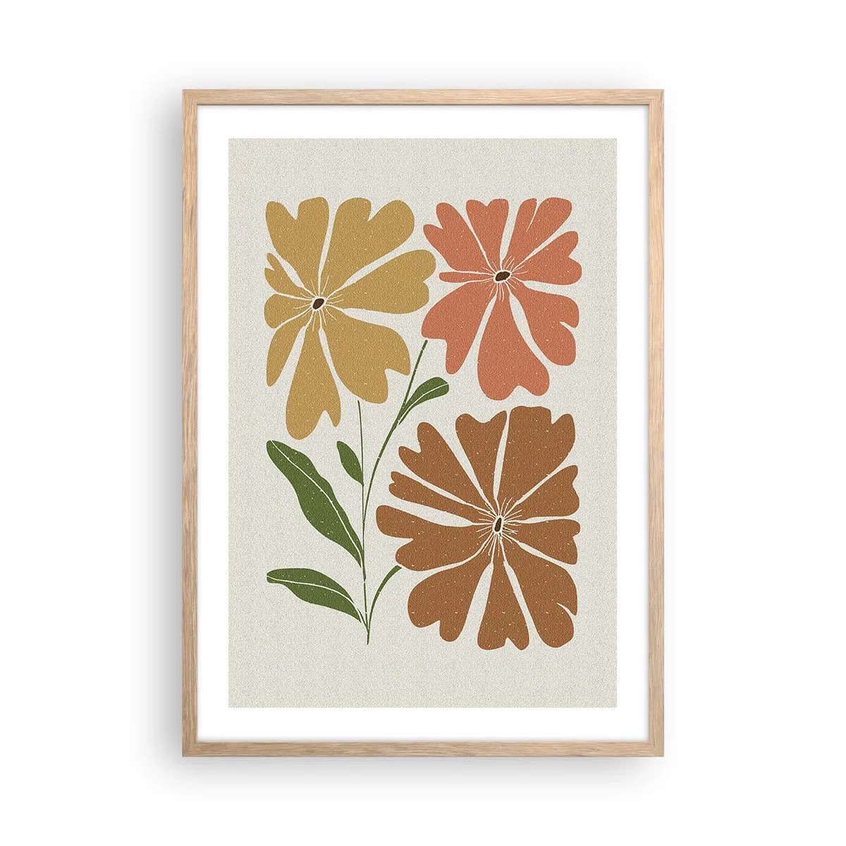 Poster in cornice rovere chiaro - Natura e geometria - 50x70 cm