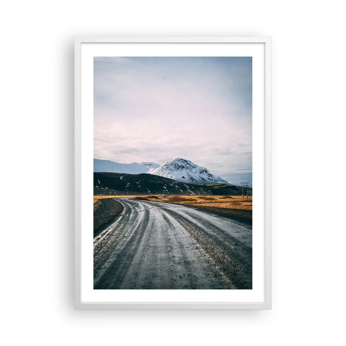 Poster in cornice bianca - Nel clima dell'Islanda - 50x70 cm