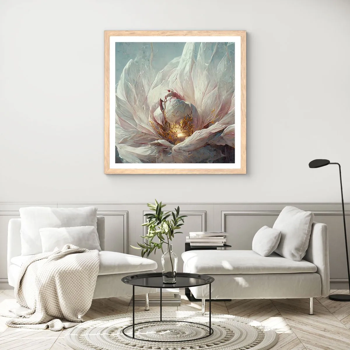 Poster in cornice rovere chiaro - Fiorisce ogni cento anni - 50x50 cm