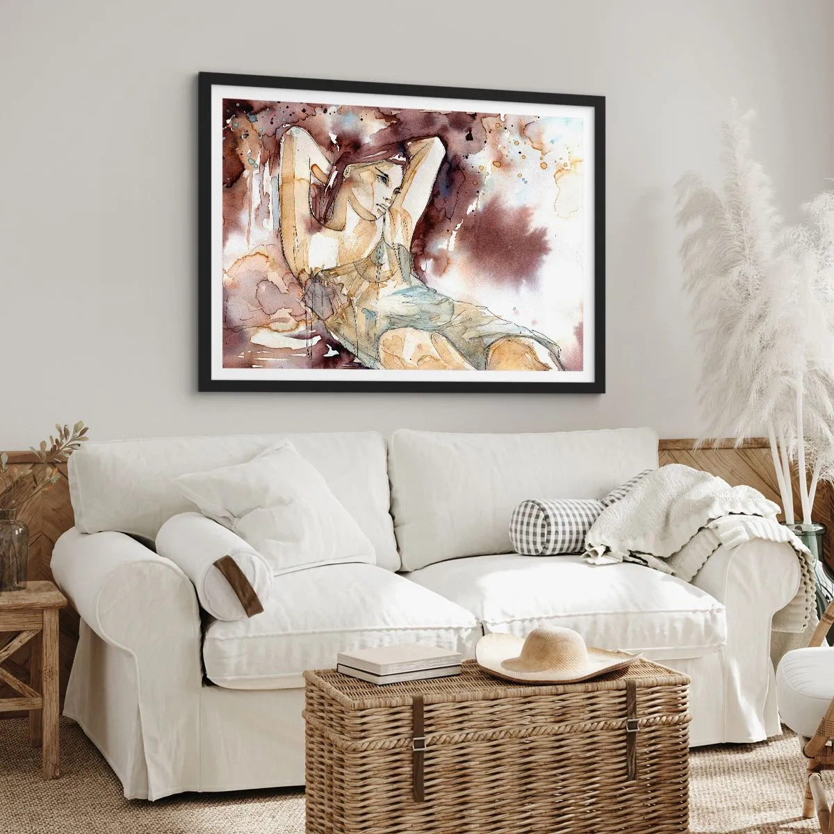 Poster in cornice nera - Di umore lilla - 50x40 cm