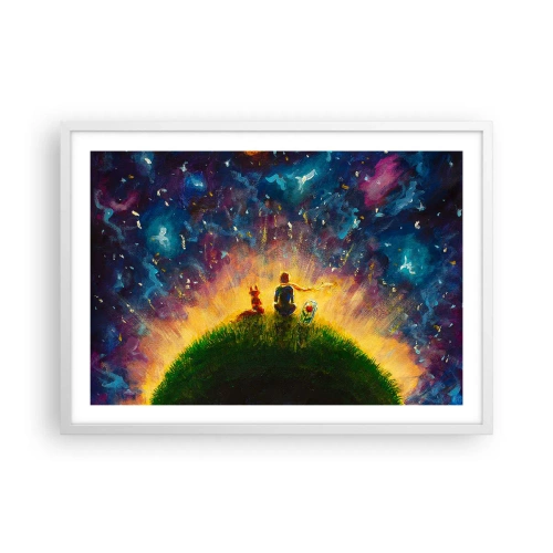 Poster in cornice bianca - Amore e amicizia: l'intero mondo - 70x50 cm