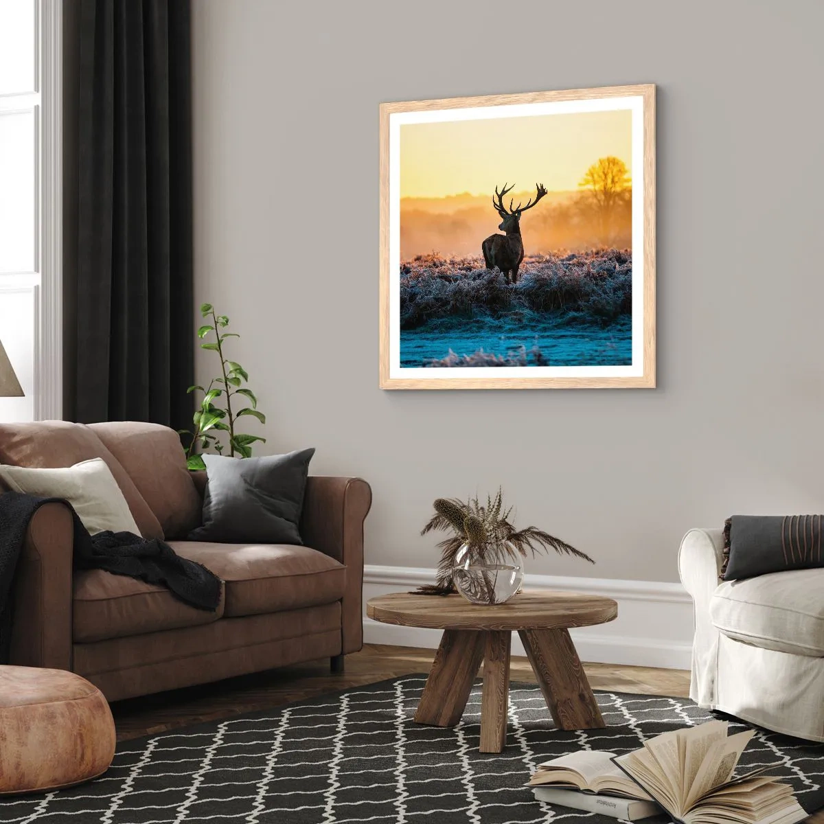 Poster in cornice rovere chiaro - Incoronato nelle sue terre - 40x40 cm