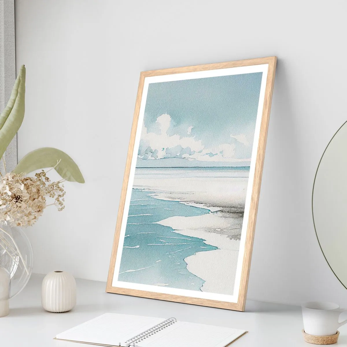 Poster in cornice rovere chiaro - Marea dolce - 30x40 cm