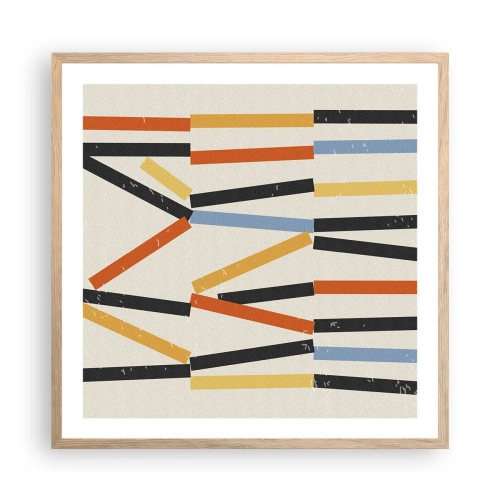 Poster in cornice rovere chiaro - Composizione orizzontale - 60x60 cm