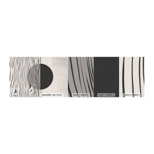 Campione di Fotomurale Adesivo Deluxe Sticker - Composizione a metà - Astrazione, Pezzo, Bianco e nero - 100x30 cm