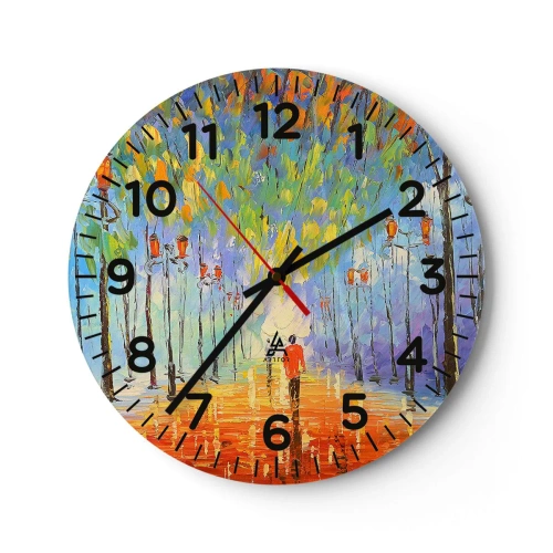 Orologio da parete - Orologio in Vetro - Canzone notturna sotto la pioggia - 30x30 cm