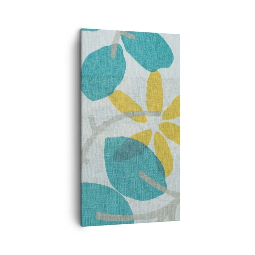 Quadro su tela - Stampe su Tela - Tra le foglie azzurre - 45x80 cm