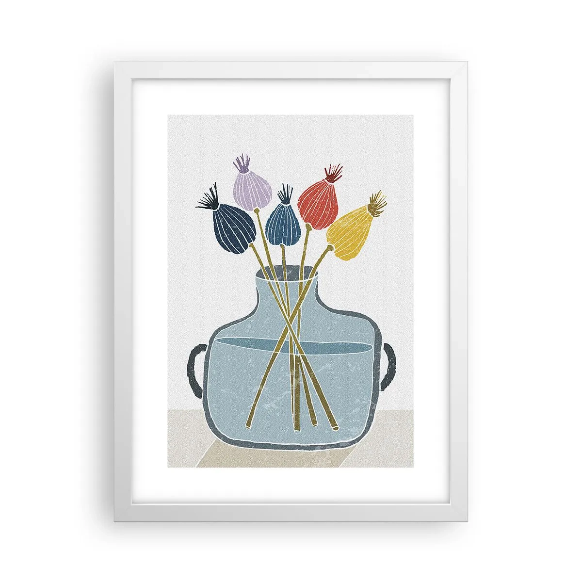 Poster in cornice bianca - Il silenzio dei papaveri - 30x40 cm