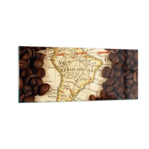 Quadro su vetro - Da dove viene il miglior caffè? - 100x40 cm