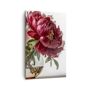 Quadro su tela - Stampe su Tela - Un bouquet di peonie nei toni del rosa e del rosso - 80x120cm - Bellezza in piena fioritura - Decorazione murale moderna per soggiorno e camera da letto ARTTOR