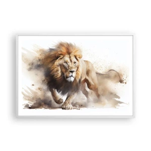 Poster in cornice bianca - Il re si è mosso - 100x70 cm
