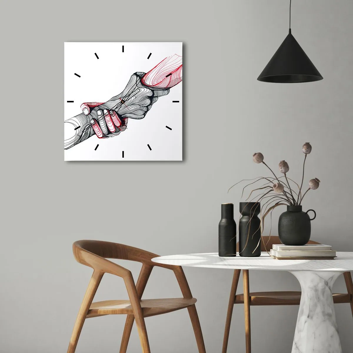 Orologio da parete - Orologio in Vetro - Sei in buone mani - 40x40 cm