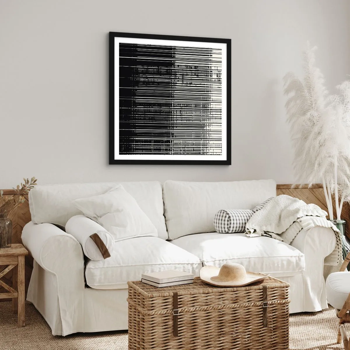 Poster in cornice nera - Onde e vibrazioni - 60x60 cm