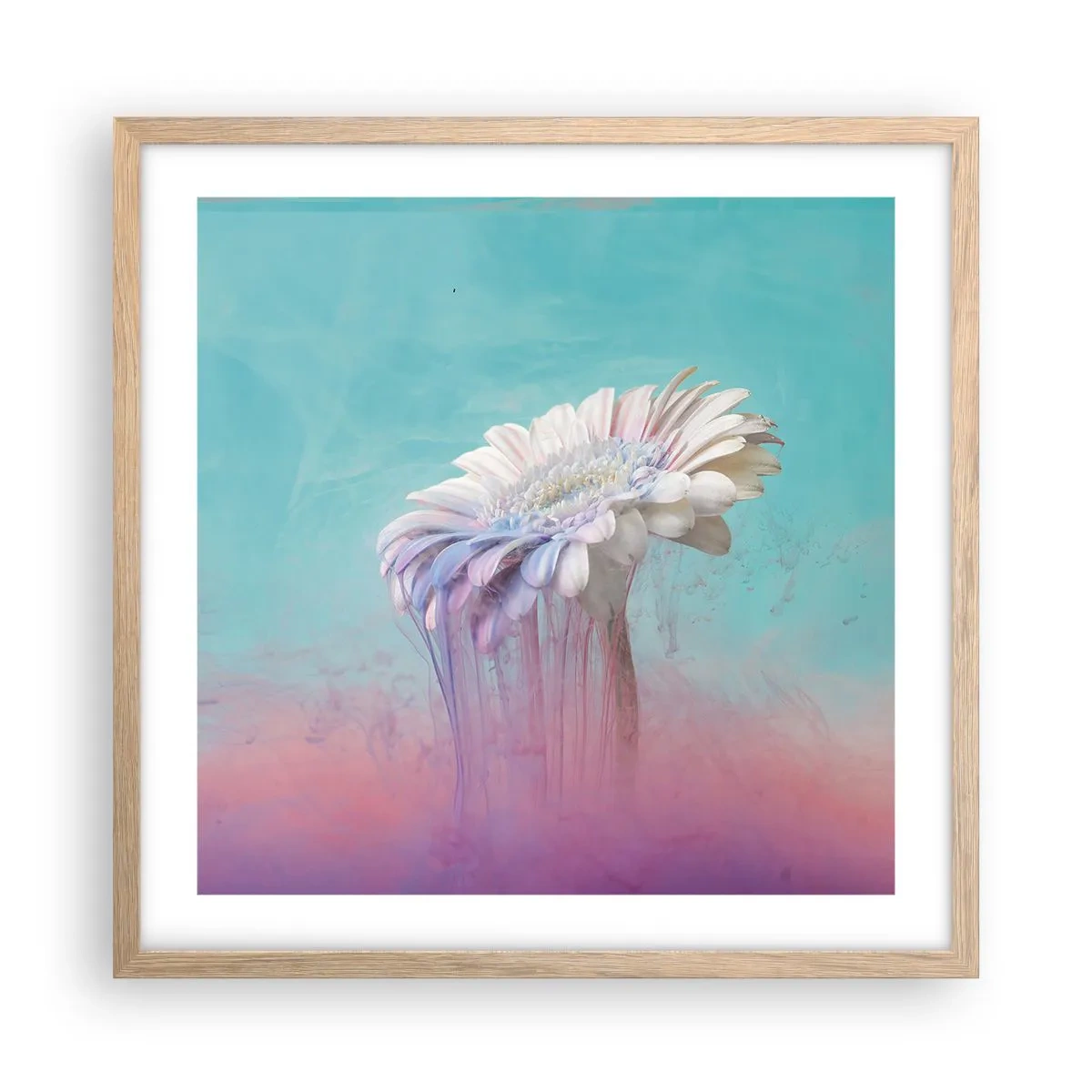 Poster in cornice rovere chiaro - L'aldilà dei fiori - 50x50 cm