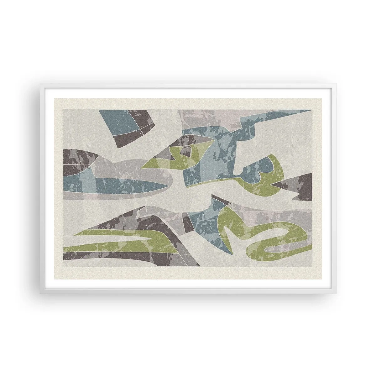 Poster in cornice bianca - Composizione oltre il vetro - 100x70 cm