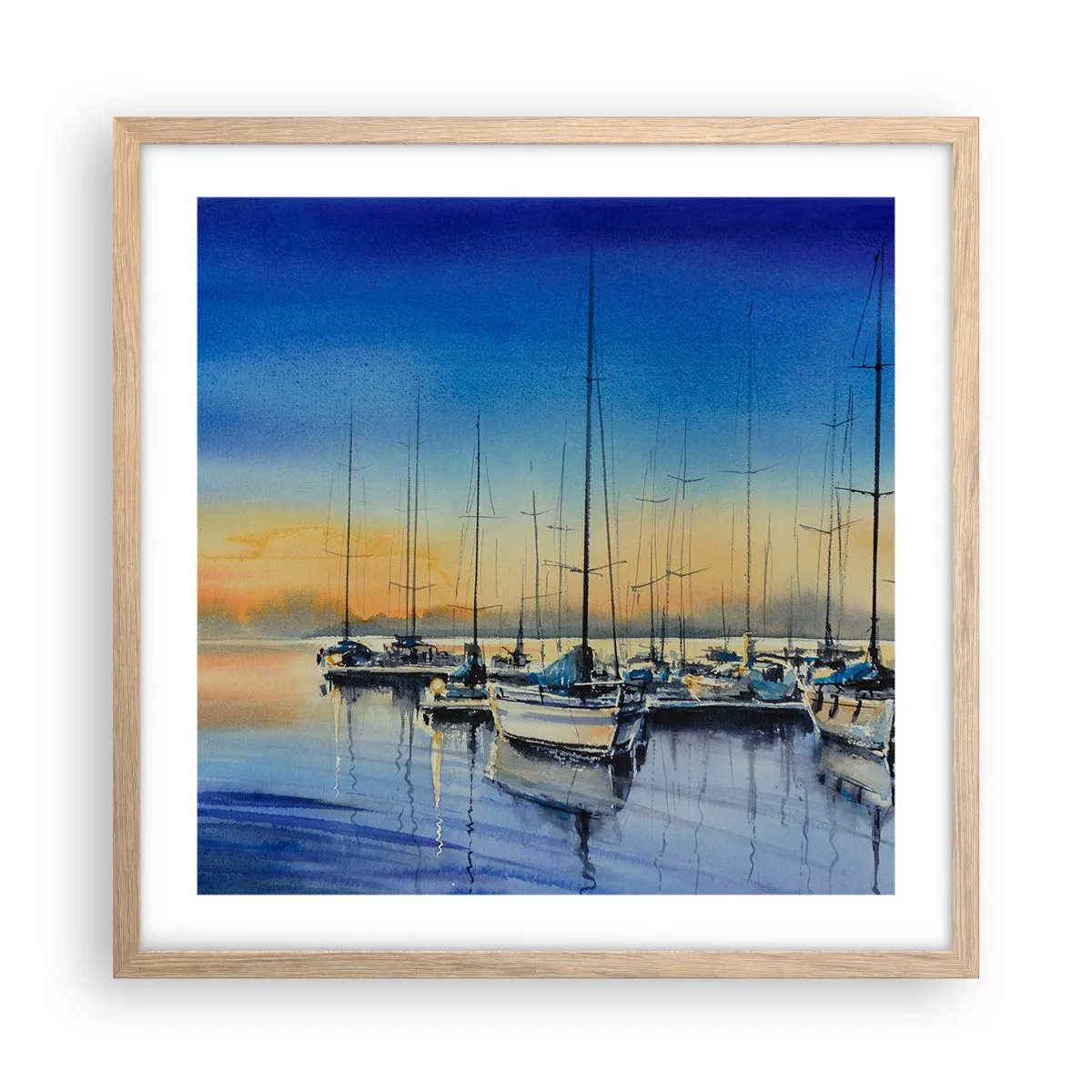 Poster in cornice rovere chiaro - La fine di una buona giornata - 50x50 cm