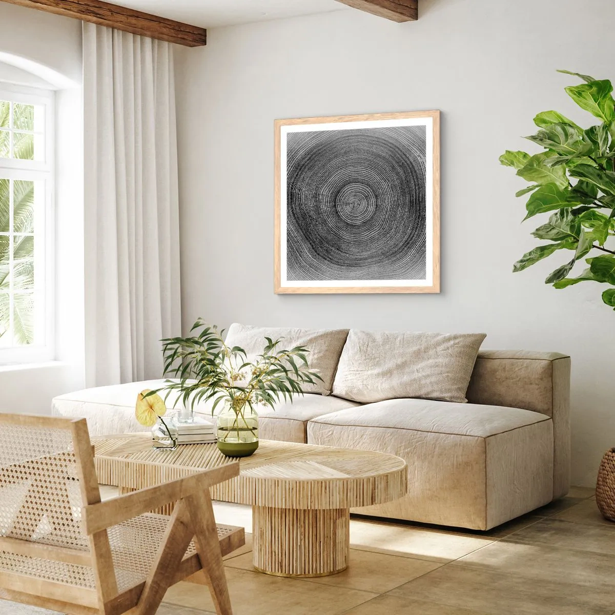 Poster in cornice rovere chiaro - I segni del tempo - 40x40 cm