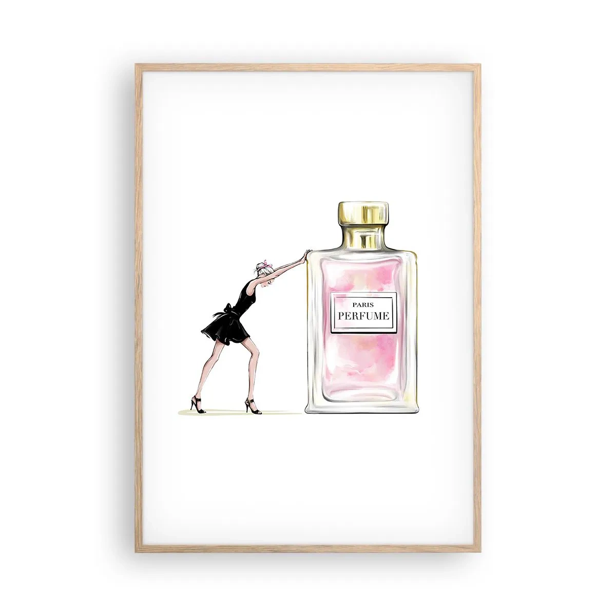 Poster in cornice rovere chiaro - L'essenza della femminilità - 70x100 cm