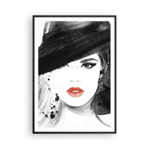 Poster in cornice nera - Donna in nero - 70x100 cm