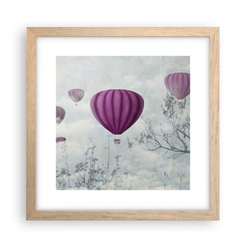 Poster in cornice rovere chiaro - Come navi nel cielo - 30x30 cm