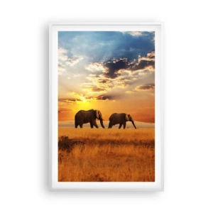 Poster in cornice bianca - Passeggiata familiare - 61x91 cm