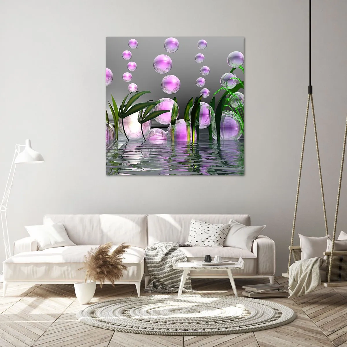 Quadro su tela - Stampe su Tela - Composizione meditativa su leggerezza e vita - 60x60 cm