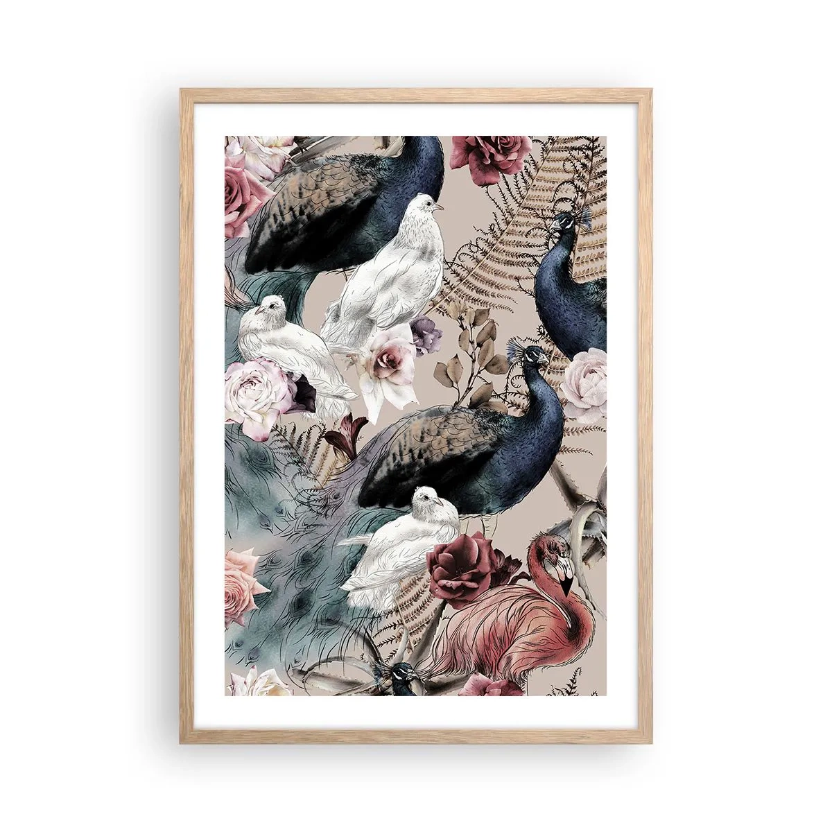 Poster in cornice rovere chiaro - Nel giardino del palazzo - 50x70 cm