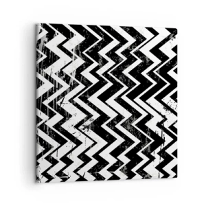 Quadro su tela - Stampe su Tela - Zig-bianco, zag-nero - 50x50 cm
