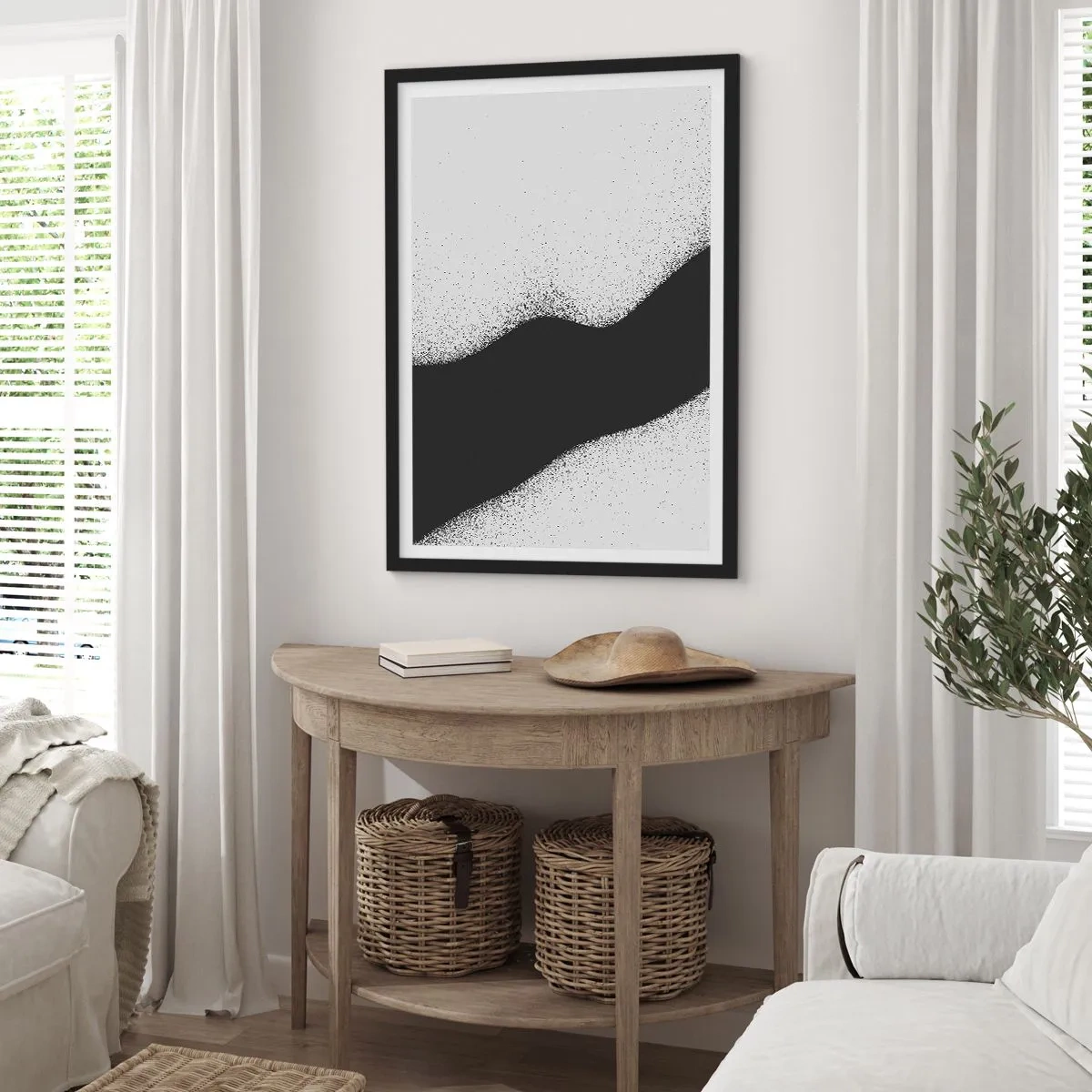 Poster in cornice nera - Equilibrio fluido - 40x50 cm