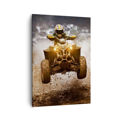 Quadro su tela - Stampe su Tela - Quad estremo su terreni fangosi - 50x70cm - No risk no fun - Decorazione murale moderna per soggiorno e camera da letto ARTTOR