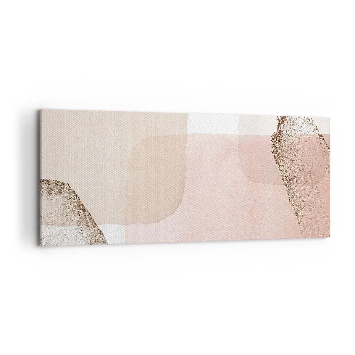 Quadro su tela - Stampe su Tela - Macchie pastello con elementi dorati - 120x50cm - Incontro attraverso il colore - Decorazione murale moderna per soggiorno e camera da letto ARTTOR