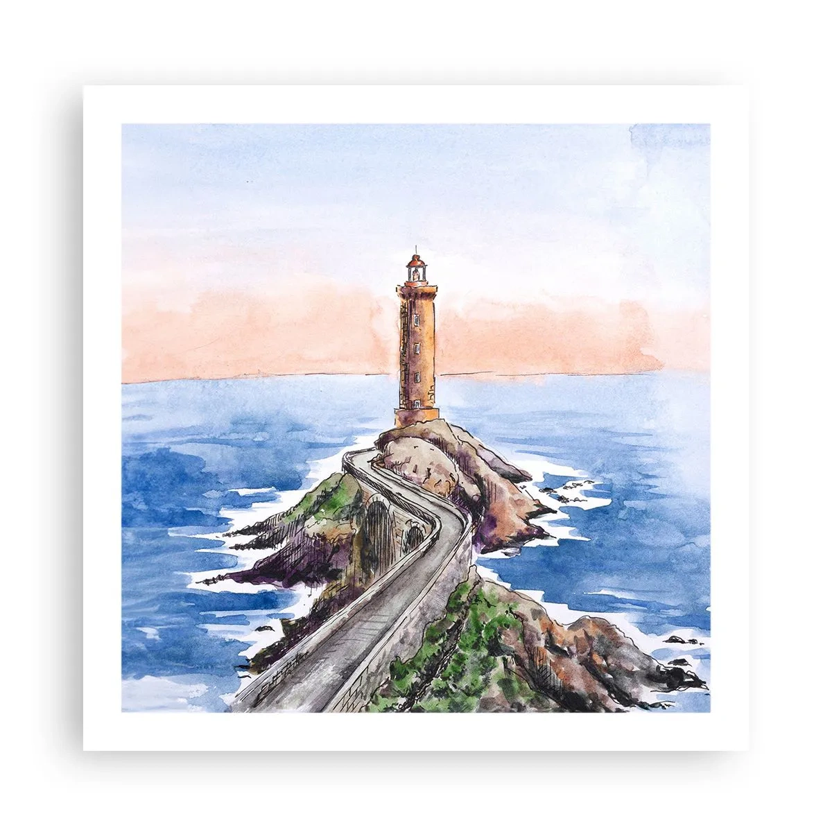 Poster - Rivolto verso il mare - 60x60 cm