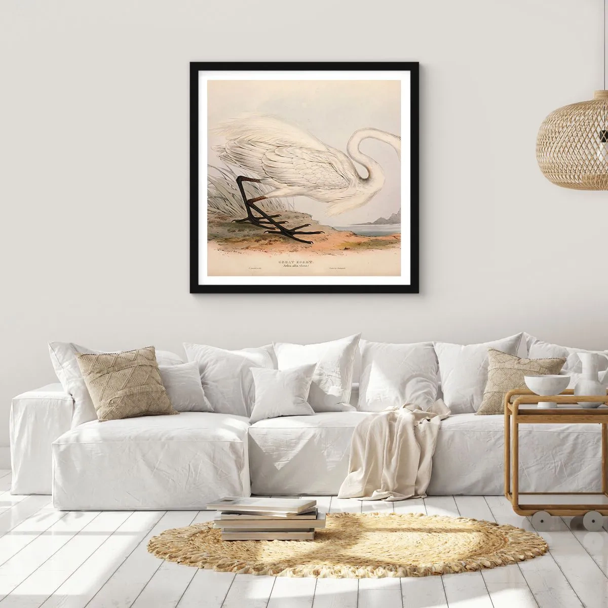 Poster in cornice nera - La signora nel canneto - 50x50 cm