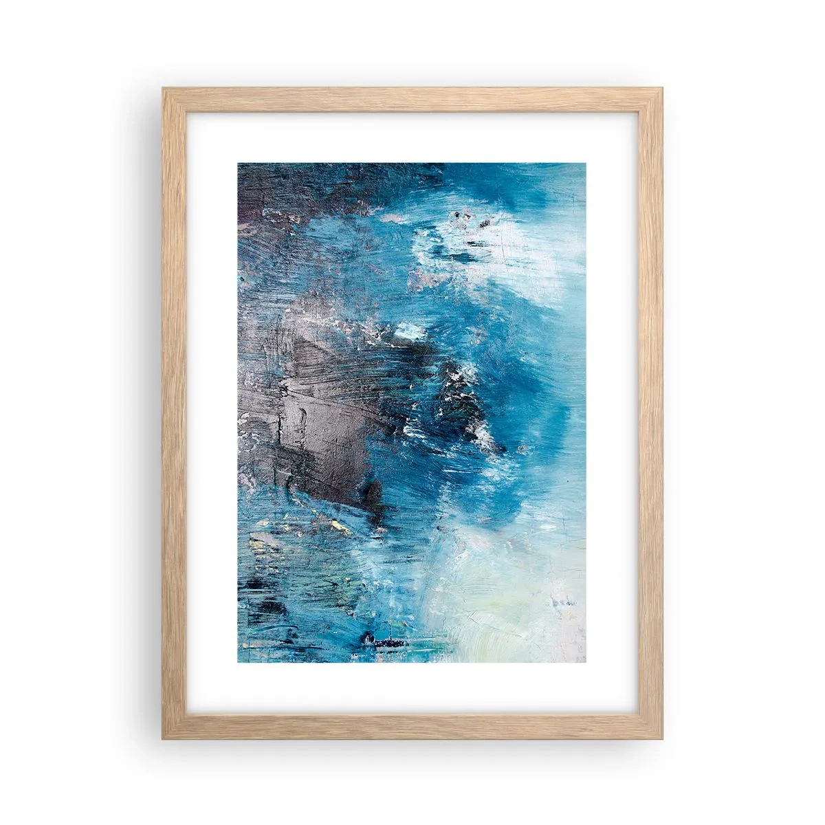 Poster in cornice rovere chiaro - Rapsodia blu - 30x40 cm