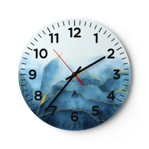Orologio da parete - Orologio in Vetro - Blu nell'oro - 40x40 cm